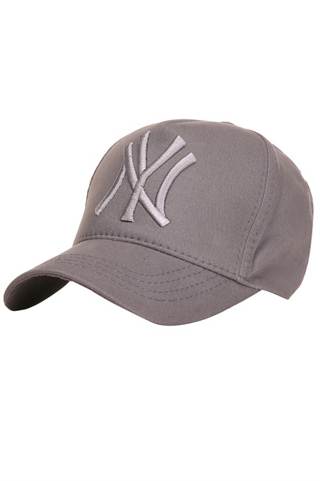 ŞAPKAGri NY Desenli Şapka