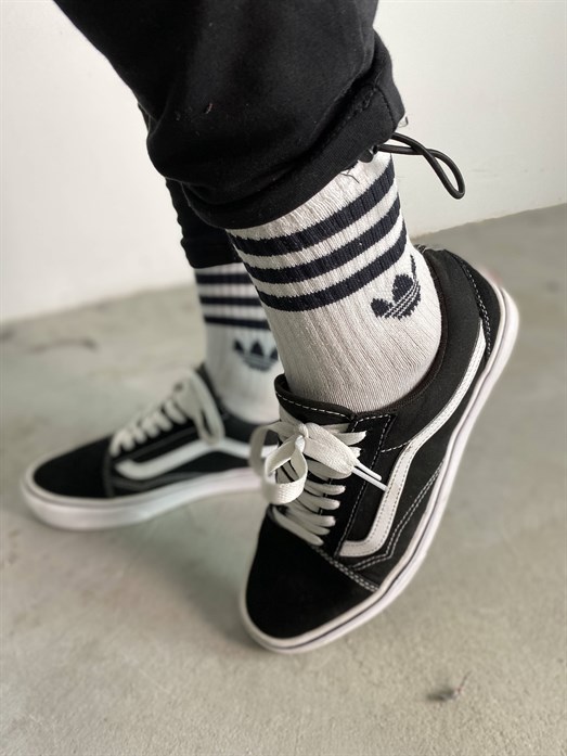 Beyaz 3 Şeritli Çorap