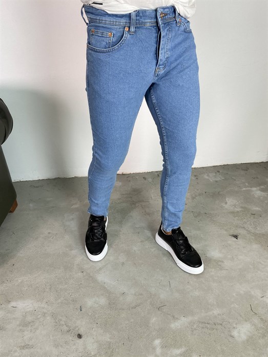 Erkek Açık Mavi  Slim Fit Kot Pantolon